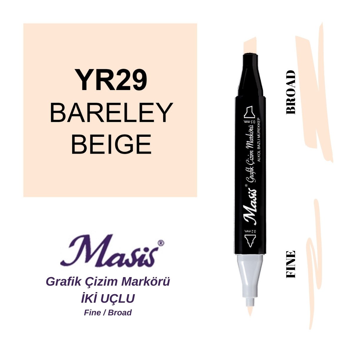 Masis Twin Çift Uçlu Marker Kalemi 29 Barely Beige