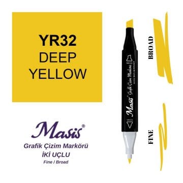 Masis Twin Çift Uçlu Marker Kalemi 32 Deep Yellow
