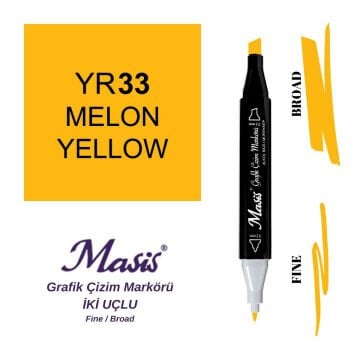 Masis Twin Çift Uçlu Marker Kalemi 33 Melon Yellow
