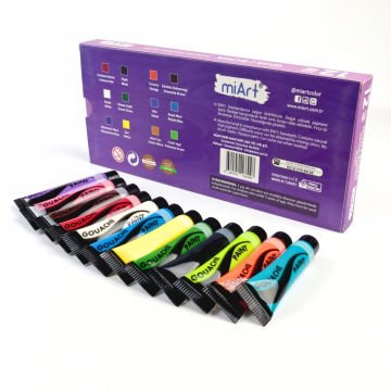 miArt Guaj Boya Seti 12x15ml Tüp