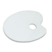 Yıldızlar Oval Palet Beyaz Plastik 4mm x 23x28cm