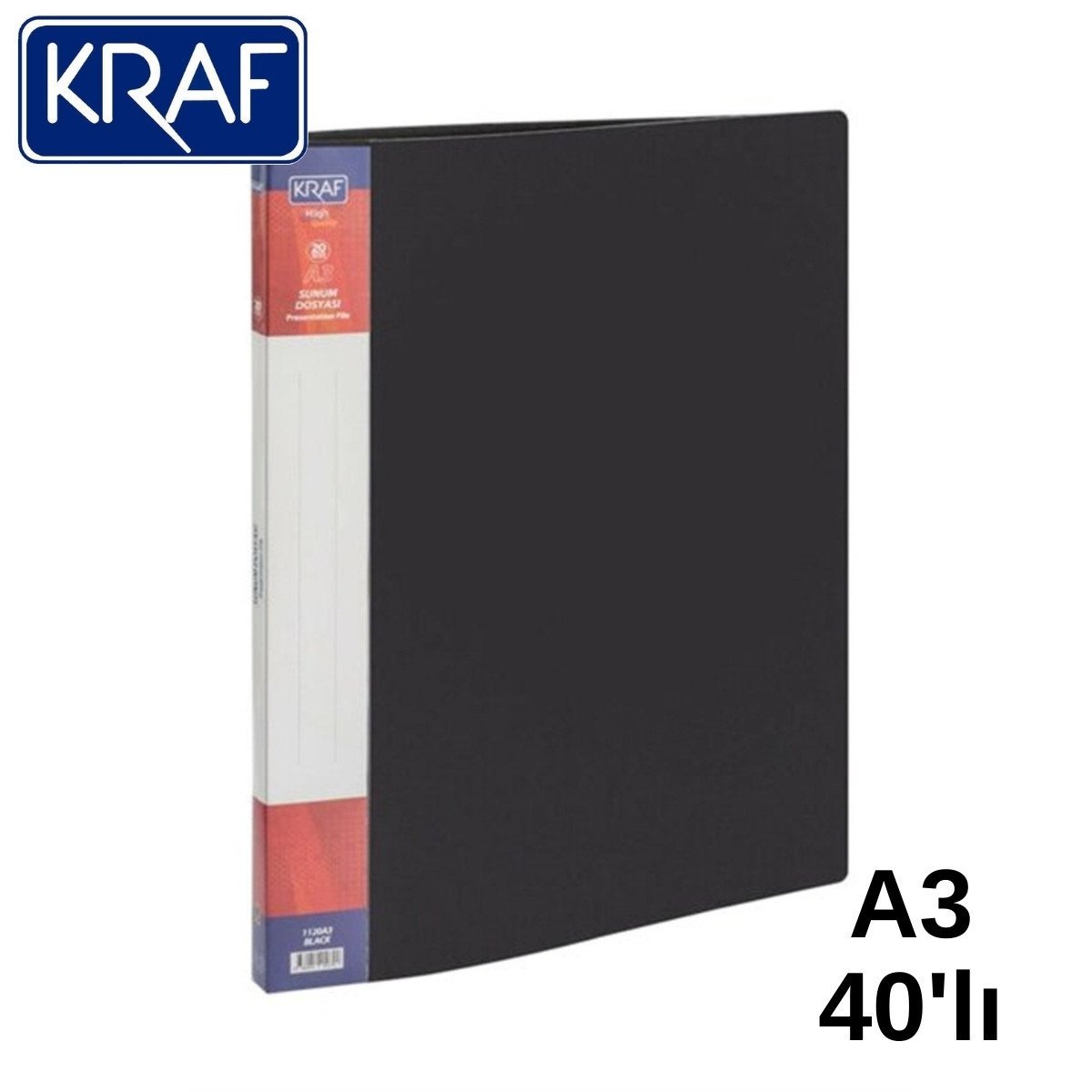 Kraf Sunum Dosyası A3 40lı Siyah