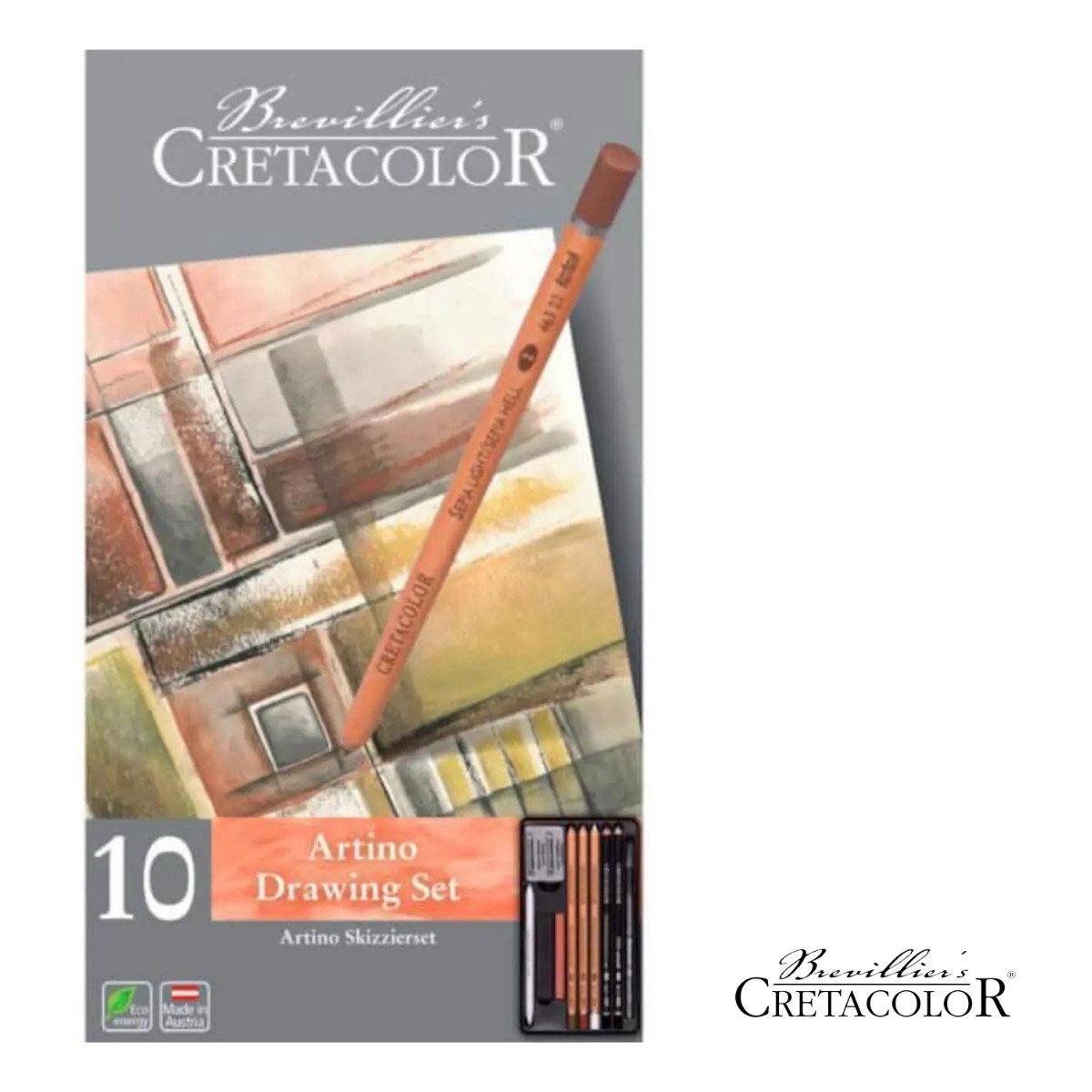 Cretacolor Artino Çizim Seti 10 Parça Metal Kutu