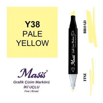 Masis Twin Çift Uçlu Marker Kalemi 38 Pale Yellow