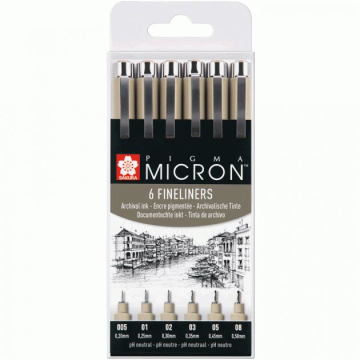Sakura Pigma Micron Teknik ve İllüstrasyon Çizim Kalem Seti Siyah Edition 6lı