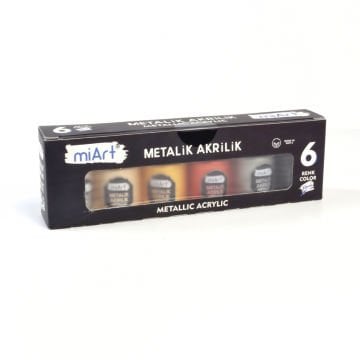 miArt Akrilik Boya Seti 6x30ml Metalik