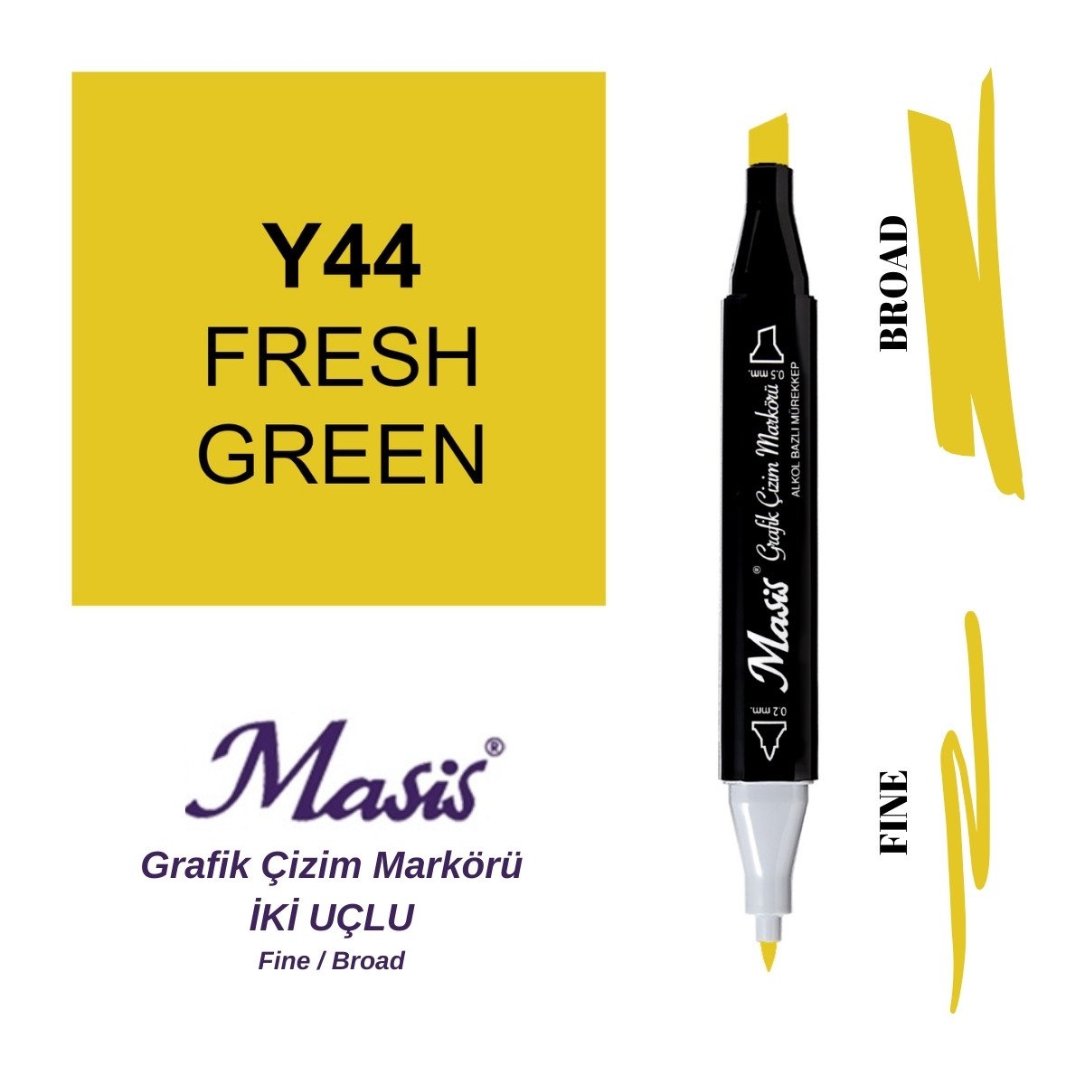 Masis Twin Çift Uçlu Marker Kalemi 44 Fresh Yellow