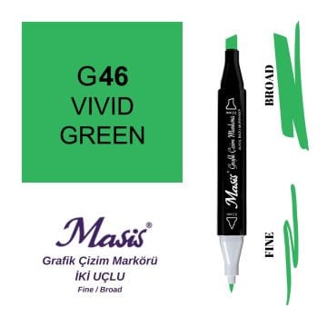 Masis Twin Çift Uçlu Marker Kalemi 46 Vivid Green