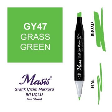 Masis Twin Çift Uçlu Marker Kalemi 47 Grass Green