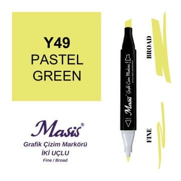 Masis Twin Çift Uçlu Marker Kalemi 49 Pastel Green