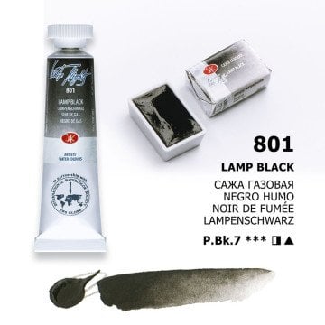 White Nights Watercolor Tüp Sulu Boya 10ml 801 Lamp Black