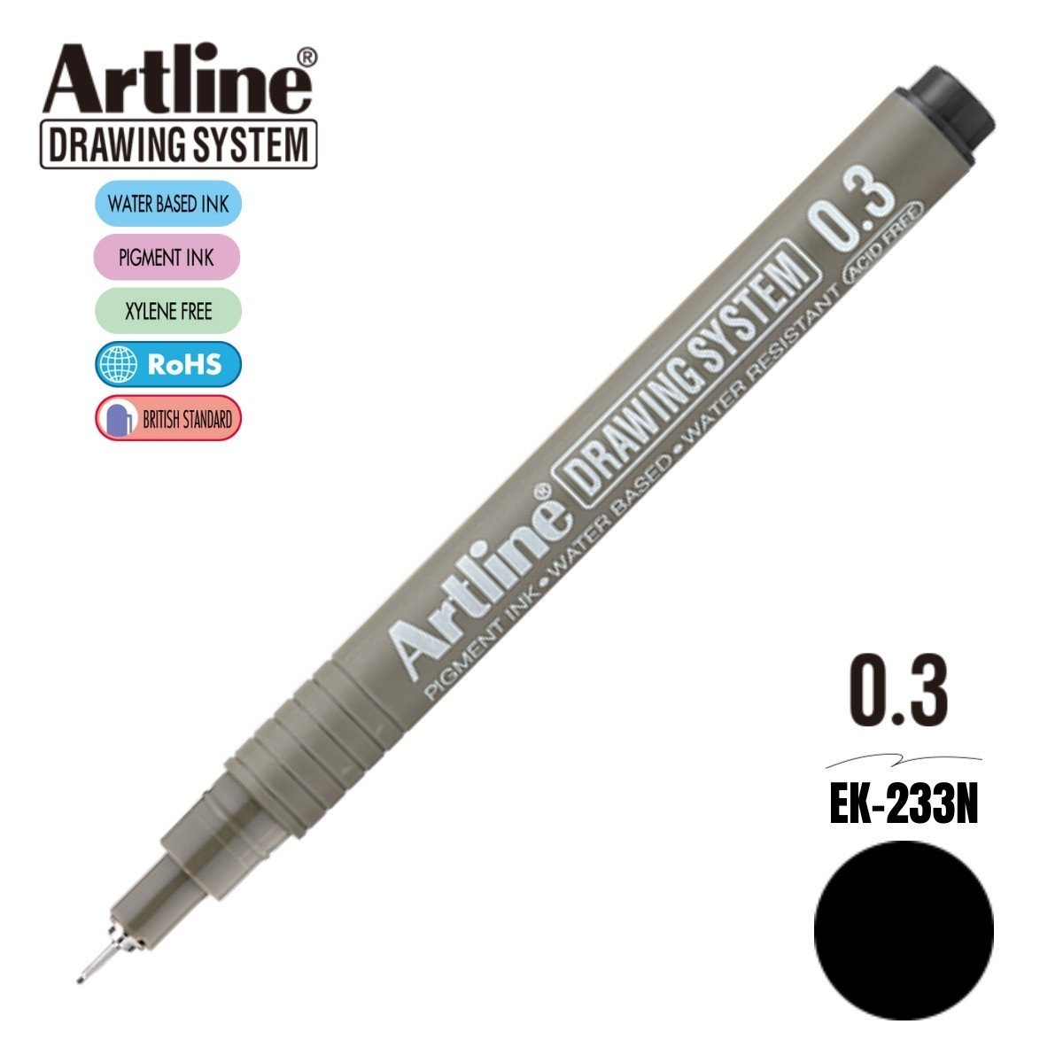 Artline Drawing System Teknik Çizim Kalemi 0.3 Siyah