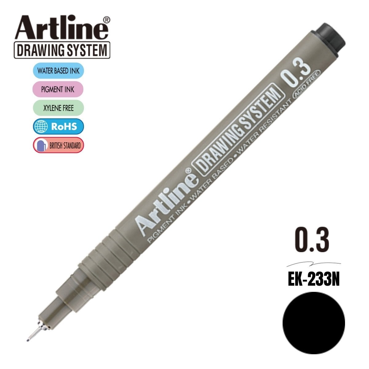 Artline Drawing System Teknik Çizim Kalemi 0.3 Siyah