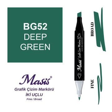 Masis Twin Çift Uçlu Marker Kalemi 52 Deep Green