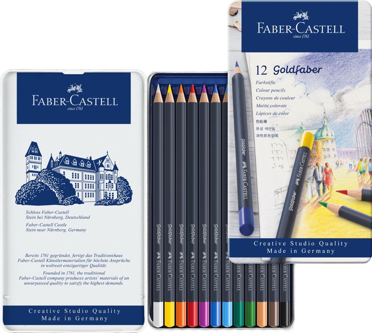 Faber Castell Creative Studio Goldfaber Colored Kuru Boya Kalemi 12 Renk