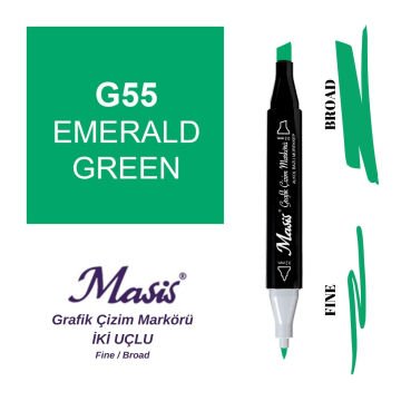 Masis Twin Çift Uçlu Marker Kalemi 55 Emerald Green
