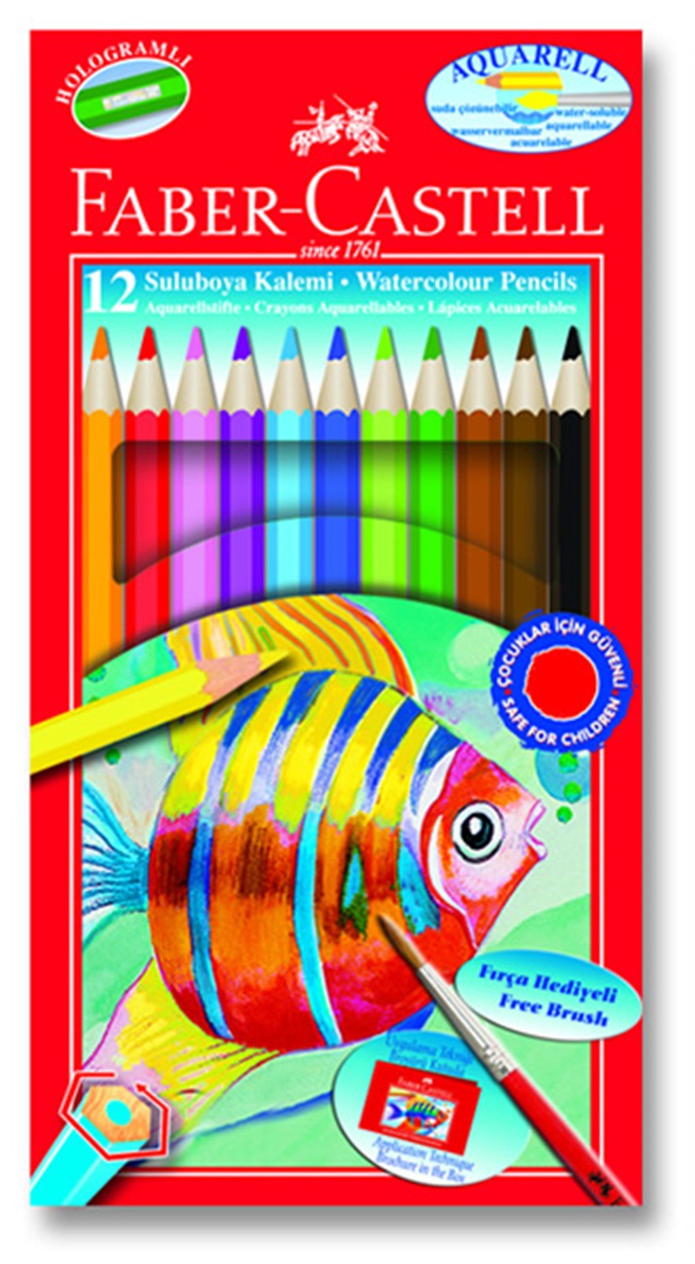 Faber Castell Karton Kutu Aquarel Boya Kalemi 12 Renk