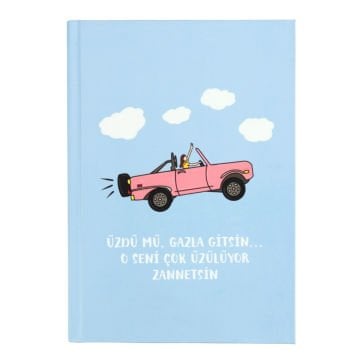Yıldız Sert Kapak 14x20cm 80yp Duygulu Defter Çizgili Üzdü Mü