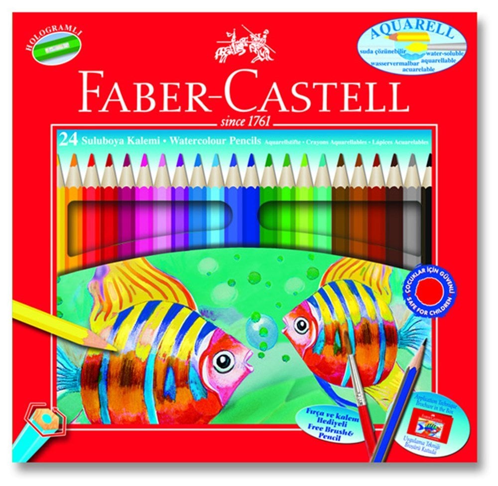 Faber Castell Karton Kutu Aquarel Boya Kalemi 24 Renk
