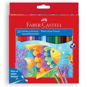 Faber Castell Karton Kutu Aquarel Boya Kalemi 24 Renk