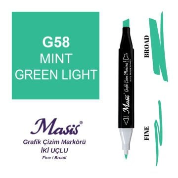 Masis Twin Çift Uçlu Marker Kalemi 58 Mint Green Light