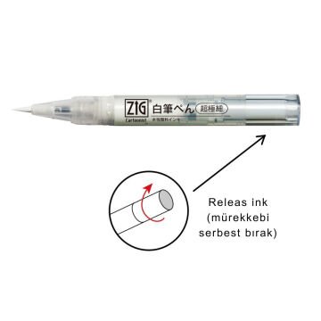 Zig Kuretake Brush Pen White Ultra Fine No: CNBW02-S