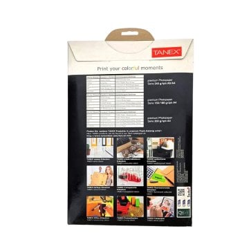 Tanex Fotoğraf Kağıdı İnkjet 210x297mm 180gr Parlak 25 Yaprak