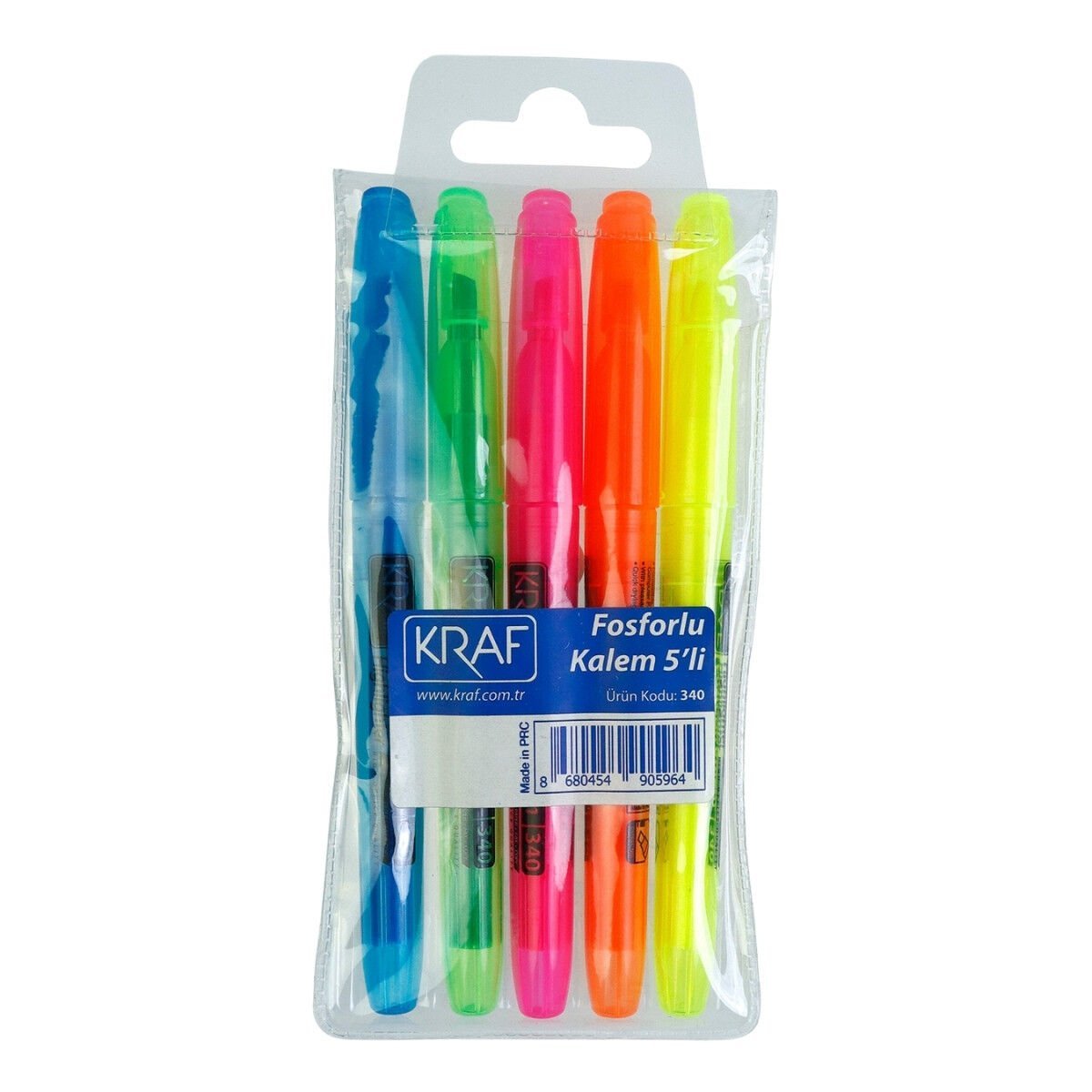 Kraf 340 Fosforlu Kalem Highlighter 2-4mm 5li