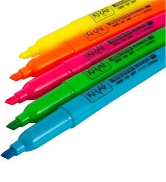 Kraf 340 Fosforlu Kalem Highlighter 2-4mm 5li