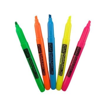 Kraf 340 Fosforlu Kalem Highlighter 2-4mm 5li