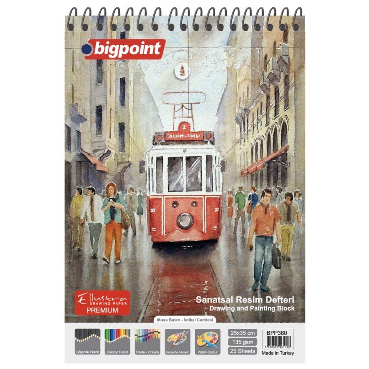 Bigpoint Sanatsal Resim Defteri 135gr 25x35cm 25yp