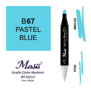Masis Twin Çift Uçlu Marker Kalemi 67 Pastel Blue
