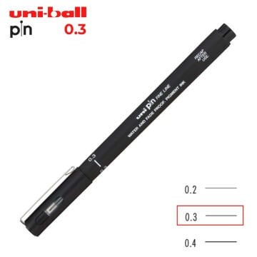 Uni Pin 200 Teknik Çizim Kalemi Siyah 0.3mm