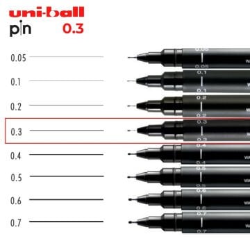 Uni Pin 200 Teknik Çizim Kalemi Siyah 0.3mm