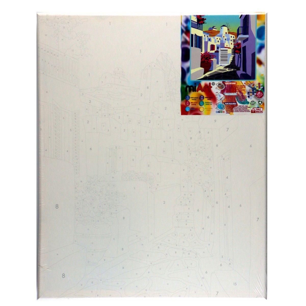 miArt Sayılarla Boyama Seti - Numaralı Tuval 40x50cm 08 Santorini