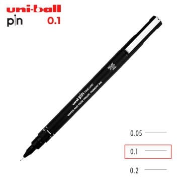 Uni Pin 200 Teknik Çizim Kalemi Siyah 0.1mm