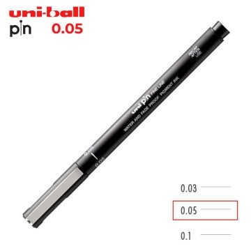 Uni Pin 200 Teknik Çizim Kalemi Siyah 0.05mm