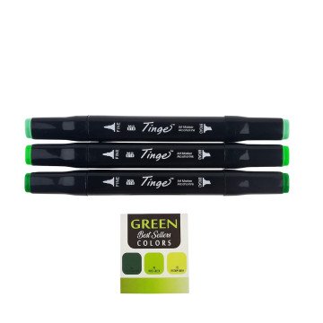 Tinge Marker 3lü Green Set