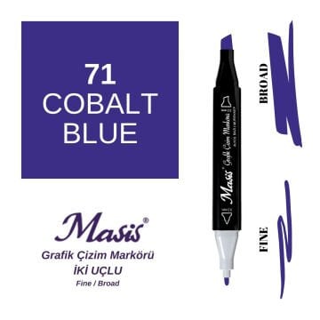 Masis Twin Çift Uçlu Marker Kalemi 71 Cobalt Blue