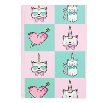 Yıldız Sert Kapak 14x20cm 80yp Duygulu Defter Çizgili Unicorn Kedi