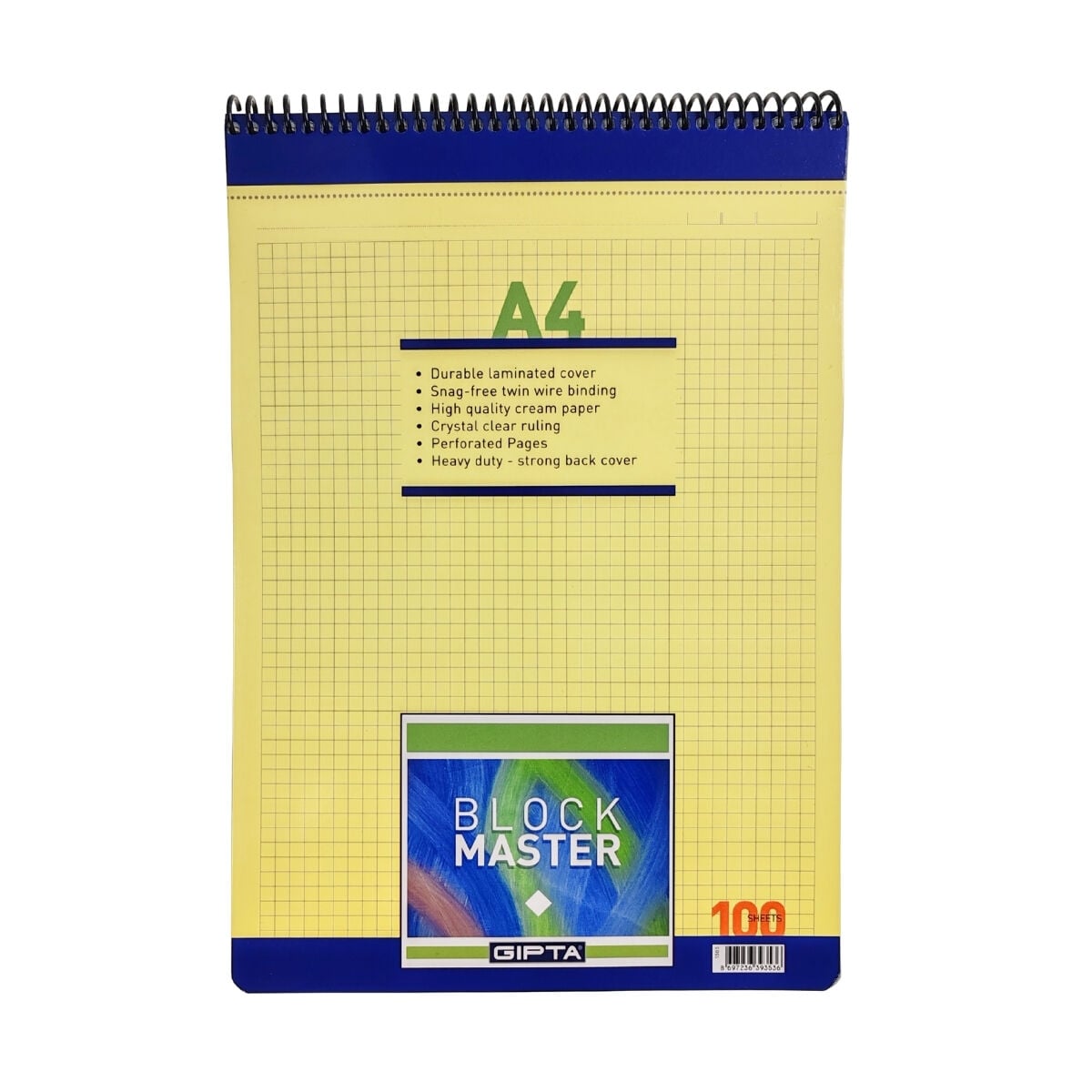 Gıpta Karton Kapak Spiralli Okul Defteri Block Master A4 100yp Kareli