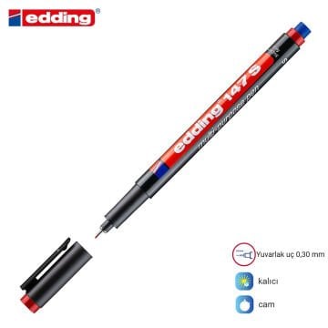Edding Permanent Asetat Kalemi Silgili 147S Kırmızı