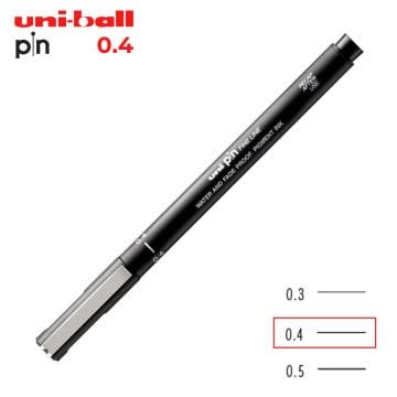 Uni Pin 200 Teknik Çizim Kalemi Siyah 0.4mm