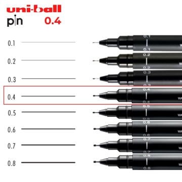 Uni Pin 200 Teknik Çizim Kalemi Siyah 0.4mm