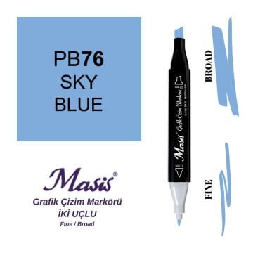 Masis Twin Çift Uçlu Marker Kalemi 76 Sky Blue
