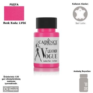 Cadence Leather Vogue Deri Boyasi 50ml LV-06 Fuşya