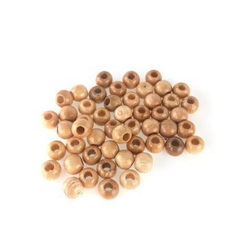 Jordania Ahşap Boncuk Natural Parlak Yuvarlak 14mm 50li