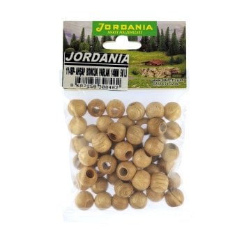 Jordania Ahşap Boncuk Natural Parlak Yuvarlak 14mm 50li