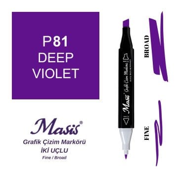 Masis Twin Çift Uçlu Marker Kalemi 81 Deep Violet