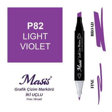 Masis Twin Çift Uçlu Marker Kalemi 82 Light Violet
